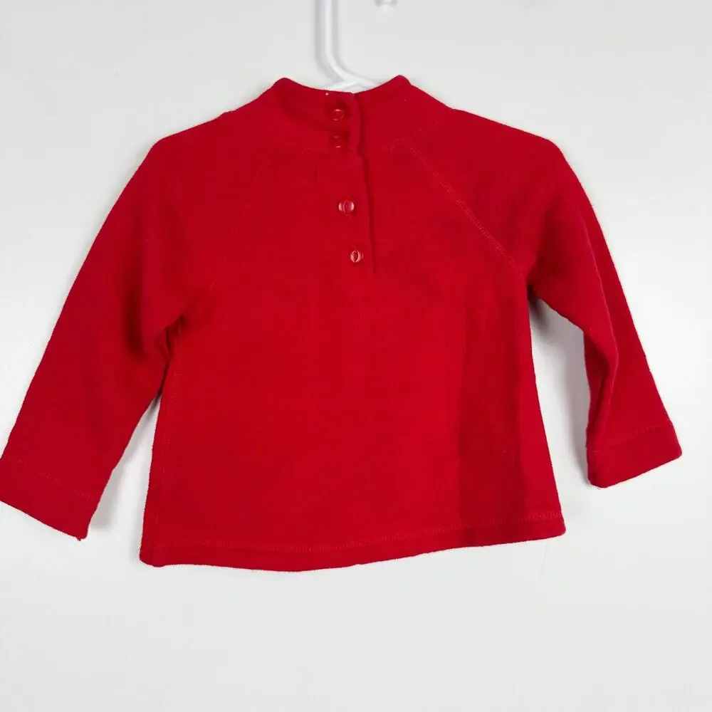 Ralph Lauren Baby Girl Mock Neck Sweater Red STAINS - 9-12 Months